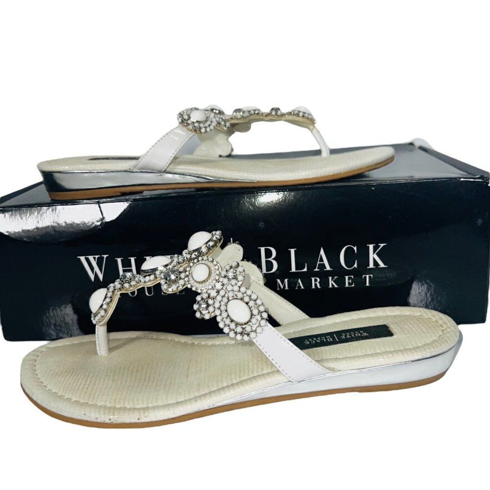 White House‎ Black Market Olive White Stone / Silver Women's 7